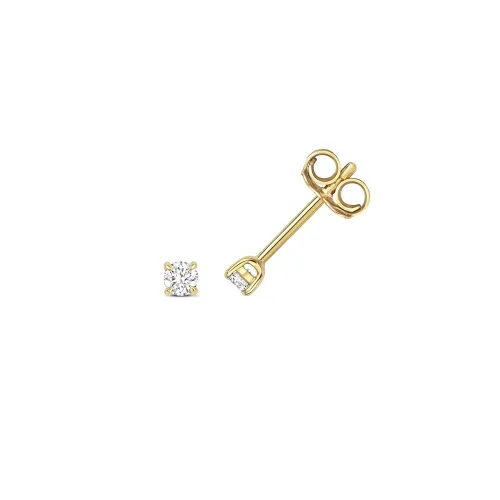 Diamond 4 Claw Earring Studs 0.015ct. 18ct Yellow Gold